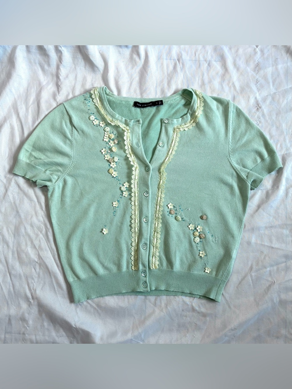 Vintage The Limited Floral Embroidered Cardigan